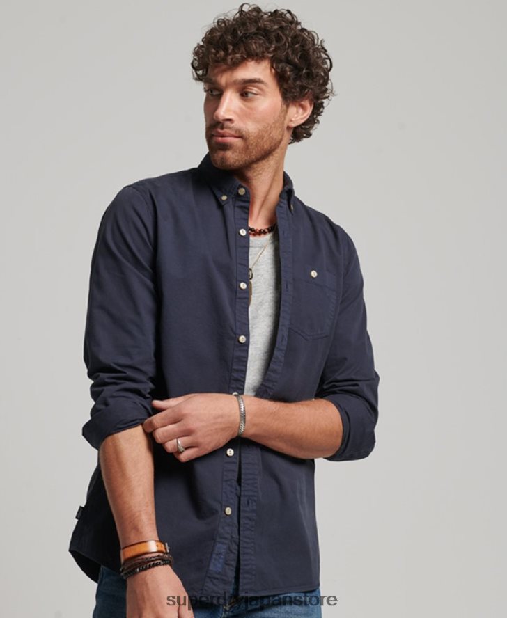 商店 - 長袖シャツ 男性 Superdry 衣類 海軍 2J62PZ148