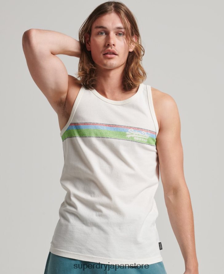 ヴィンテージロゴカリベスト 男性 Superdry 衣類 白 2J62PZ1491