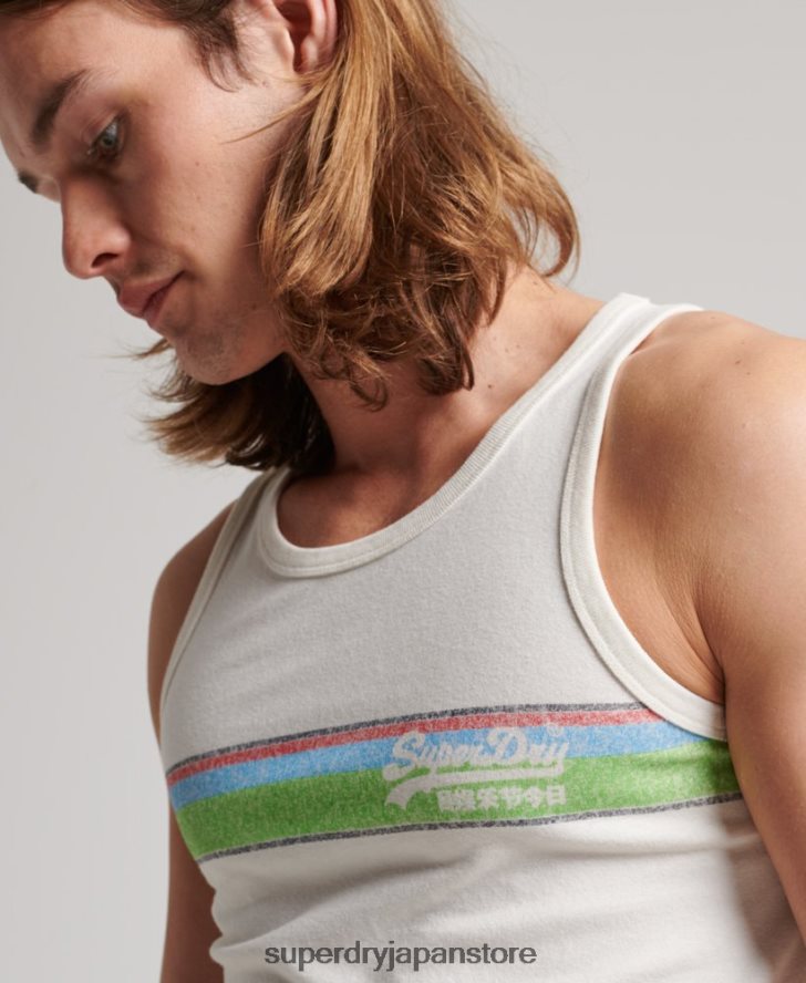ヴィンテージロゴカリベスト 男性 Superdry 衣類 白 2J62PZ1491