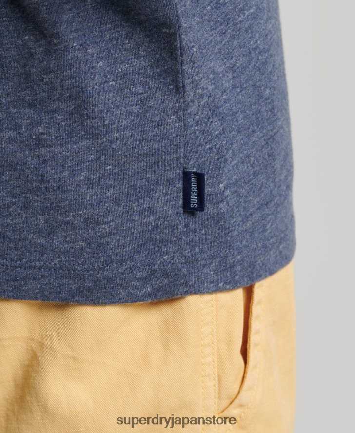オーガニックコットンのヴィンテージロゴベストトップ 男性 Superdry 衣類 海軍 2J62PZ1494