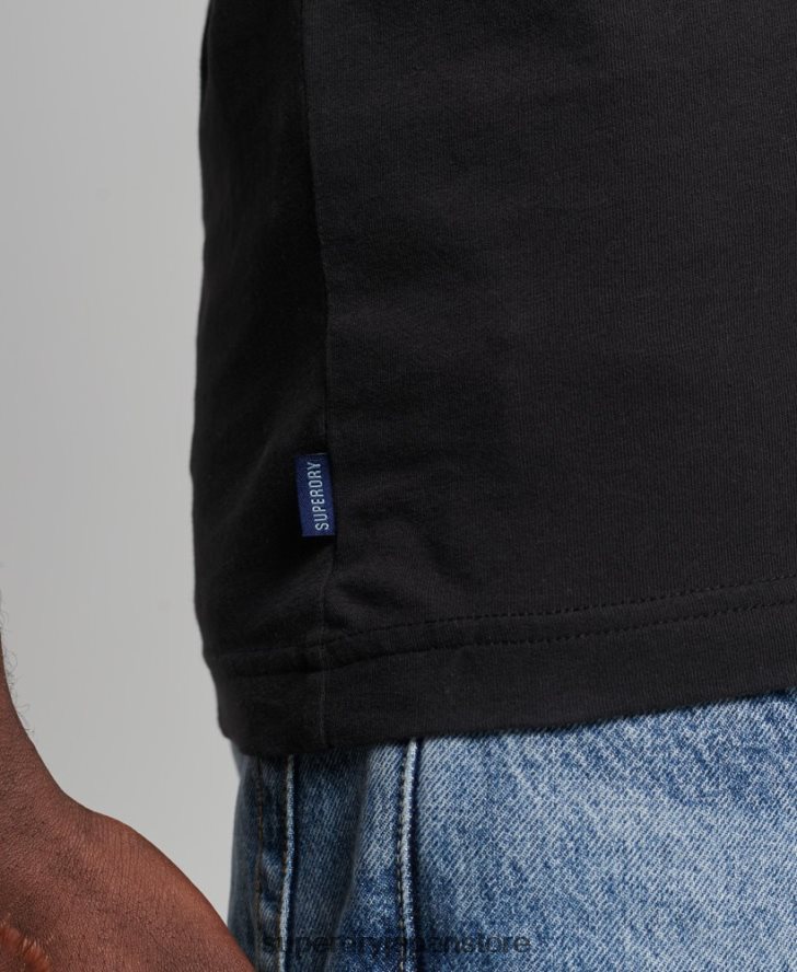 オーガニックコットンのヴィンテージロゴベストトップ 男性 Superdry 衣類 黒 2J62PZ1500
