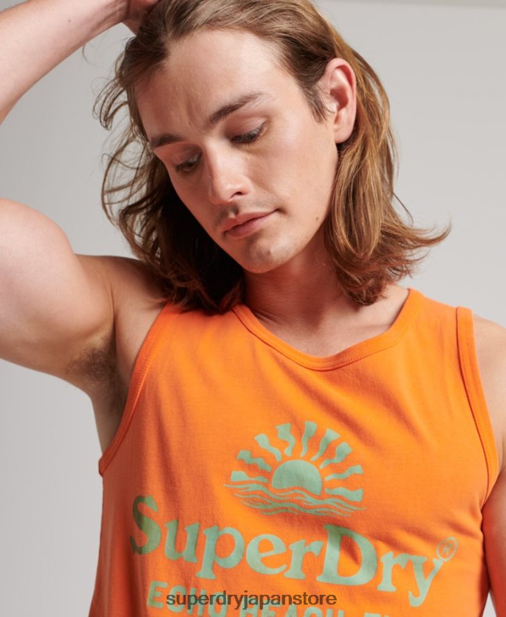 ヴィンテージ会場ネオンベスト 男性 Superdry 衣類 オレンジ 2J62PZ1501