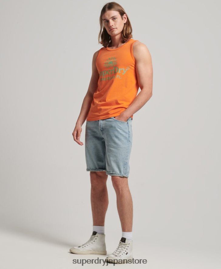 ヴィンテージ会場ネオンベスト 男性 Superdry 衣類 オレンジ 2J62PZ1501