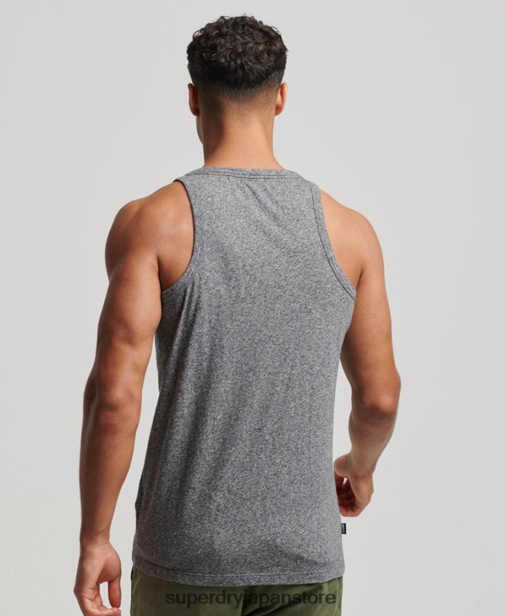 オーガニックコットンのヴィンテージロゴベストトップ 男性 Superdry 衣類 濃い灰色 2J62PZ1502