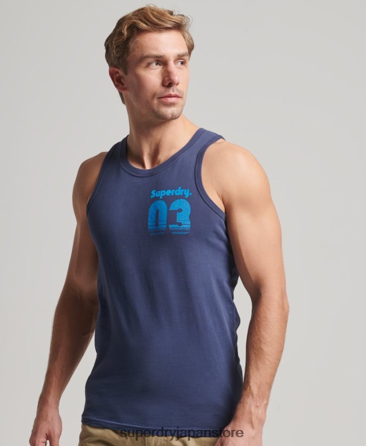 ヴィンテージ テレイン クラシック ベスト トップ 男性 Superdry 衣類 海軍 2J62PZ1503