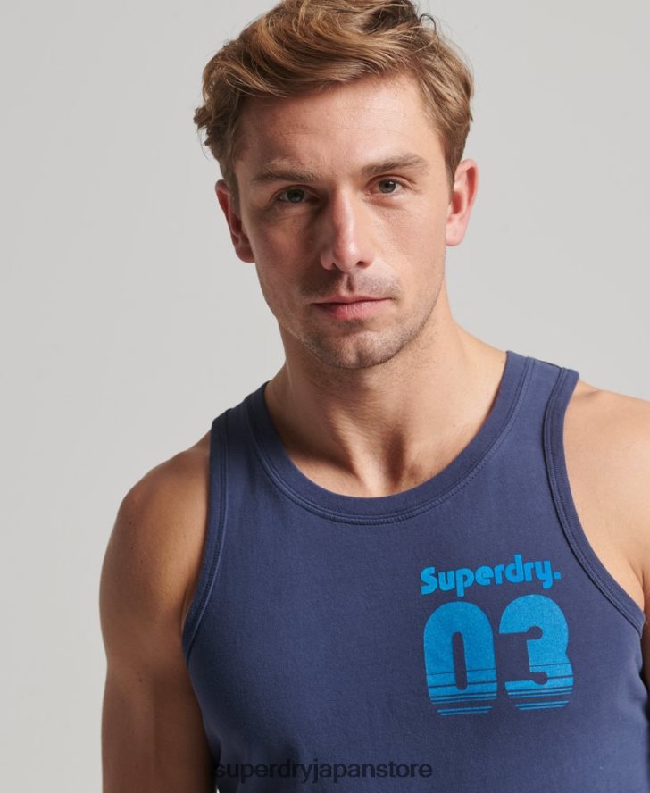 ヴィンテージ テレイン クラシック ベスト トップ 男性 Superdry 衣類 海軍 2J62PZ1503