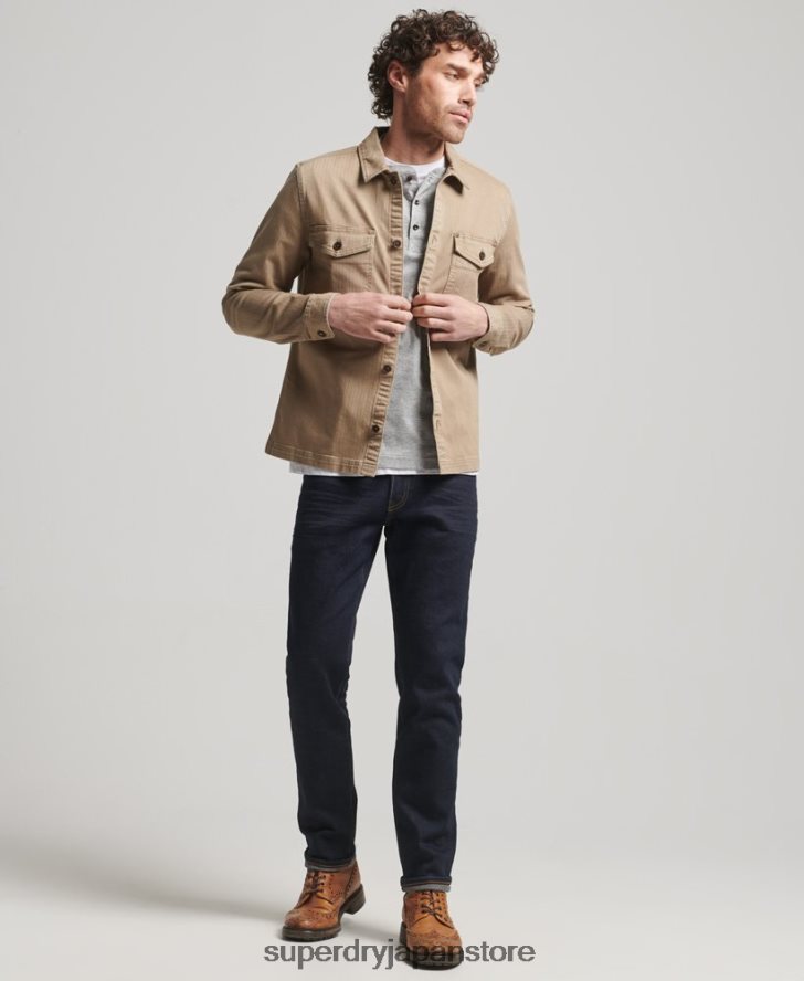 マーチャント ストア - ヘリンボーン オーバーシャ​​ツ 男性 Superdry 衣類 黄褐色 2J62PZ150