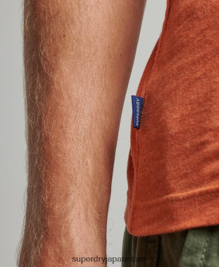 オーガニックコットンのヴィンテージロゴベストトップ 男性 Superdry 衣類 オレンジ 2J62PZ1511