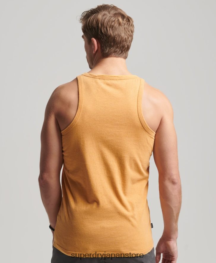 オーガニックコットンのヴィンテージロゴベストトップ 男性 Superdry 衣類 黄色 2J62PZ1517