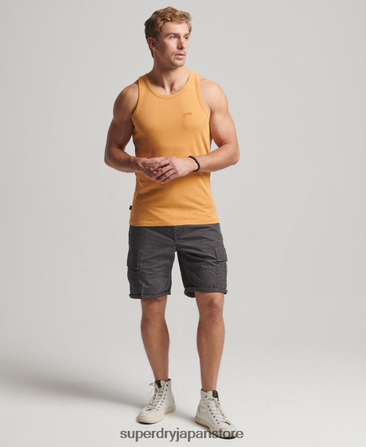 オーガニックコットンのヴィンテージロゴベストトップ 男性 Superdry 衣類 黄色 2J62PZ1517