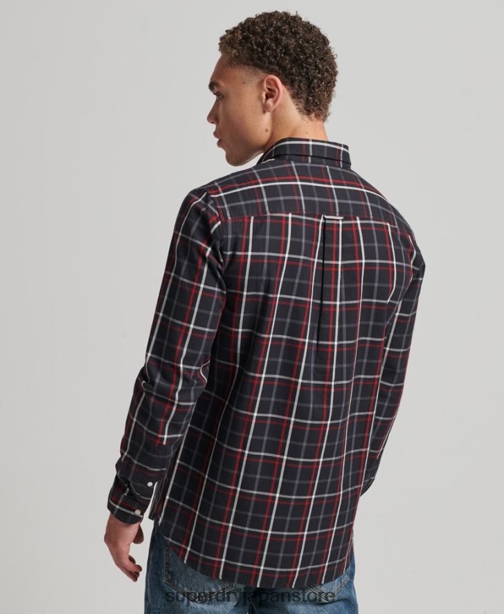 コットンチェックマーチャントシャツ 男性 Superdry 衣類 黒 2J62PZ151