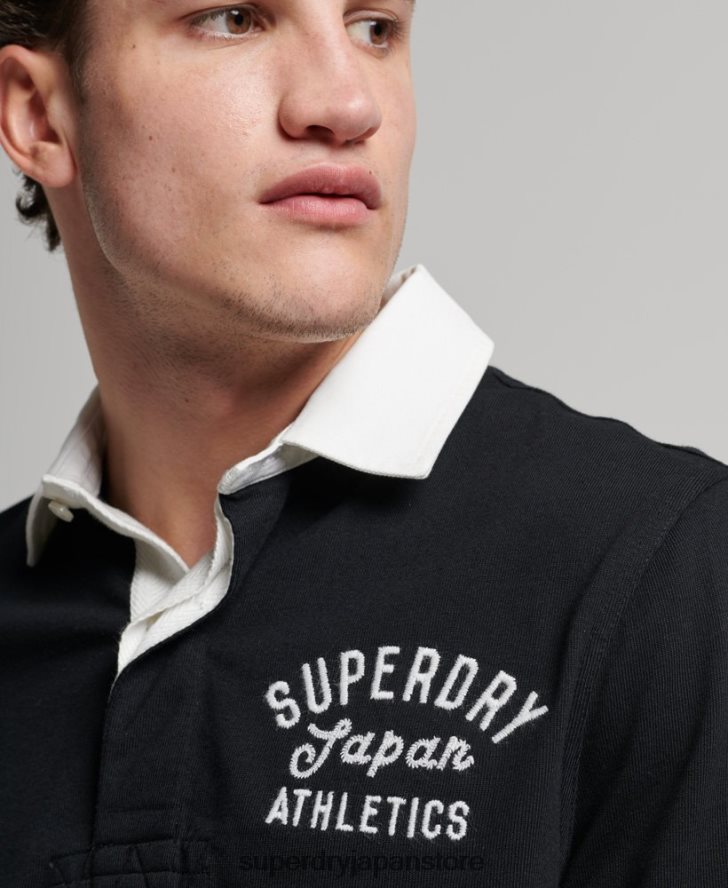 ヴィンテージアップリケラグビーシャツ 男性 Superdry 衣類 黒 2J62PZ1523