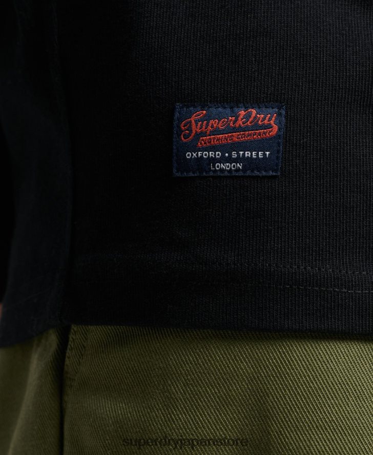 ヴィンテージアップリケラグビーシャツ 男性 Superdry 衣類 黒 2J62PZ1523