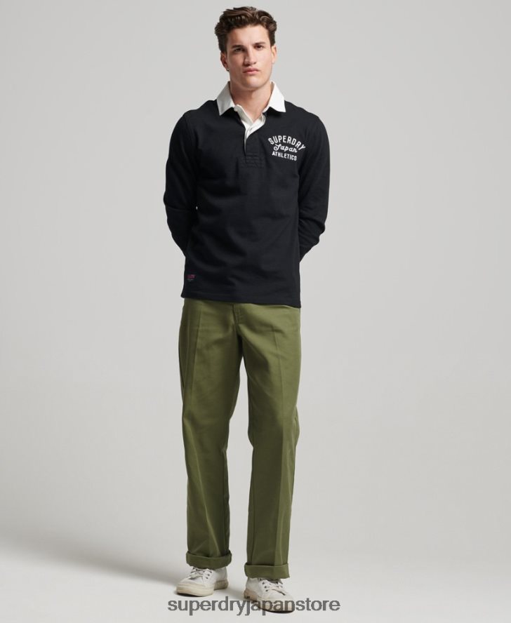 ヴィンテージアップリケラグビーシャツ 男性 Superdry 衣類 黒 2J62PZ1523