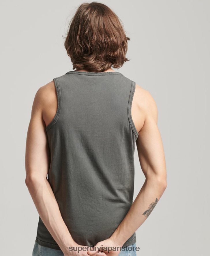 ヴィンテージコーポレーションロゴベスト 男性 Superdry 衣類 濃い灰色 2J62PZ1524