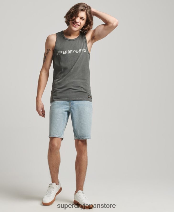 ヴィンテージコーポレーションロゴベスト 男性 Superdry 衣類 濃い灰色 2J62PZ1524