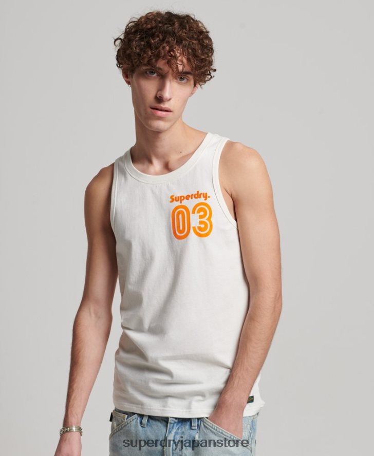 ヴィンテージ テレイン クラシック ベスト トップ 男性 Superdry 衣類 白 2J62PZ1526