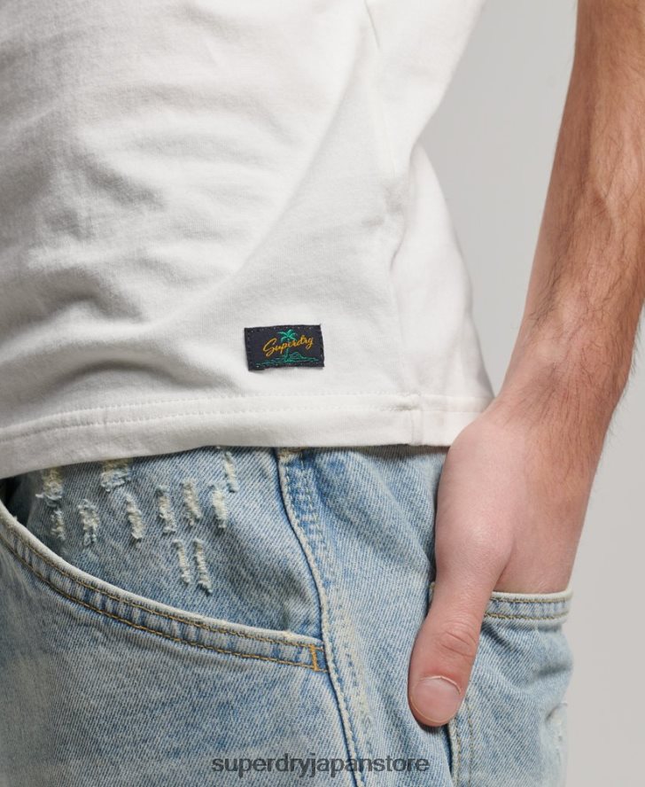 ヴィンテージ テレイン クラシック ベスト トップ 男性 Superdry 衣類 白 2J62PZ1526