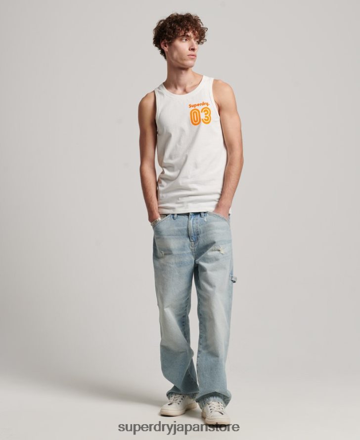 ヴィンテージ テレイン クラシック ベスト トップ 男性 Superdry 衣類 白 2J62PZ1526
