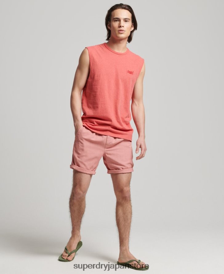 オーガニックコットンのクラシックタンクトップ 男性 Superdry 衣類 ピンク 2J62PZ1533