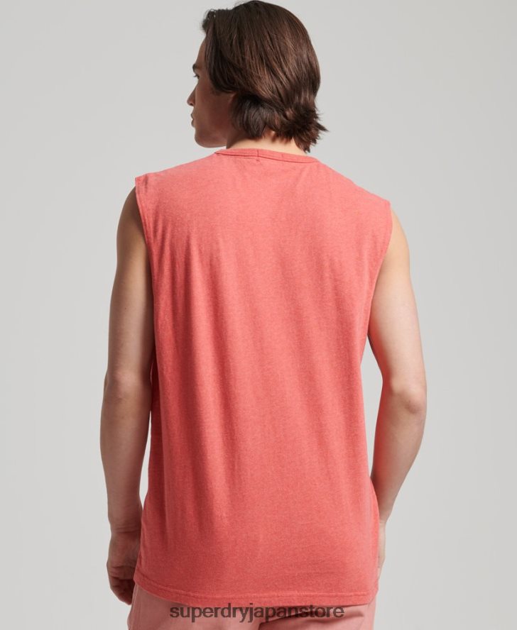 オーガニックコットンのクラシックタンクトップ 男性 Superdry 衣類 ピンク 2J62PZ1533