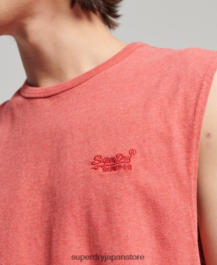 オーガニックコットンのクラシックタンクトップ 男性 Superdry 衣類 ピンク 2J62PZ1533