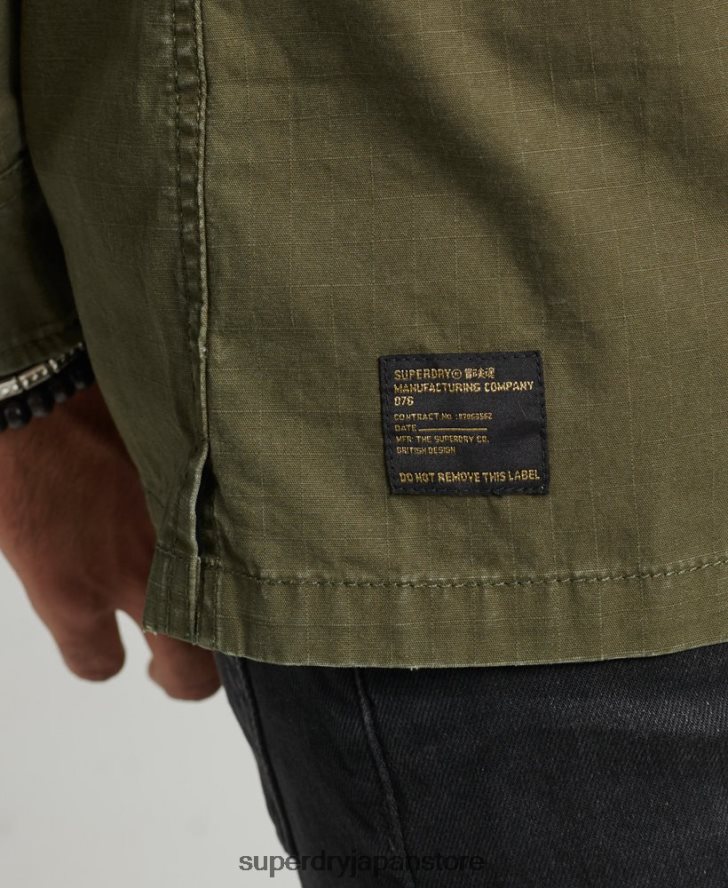 パッチワークのミリタリーシャツ 男性 Superdry 衣類 カーキ 2J62PZ154