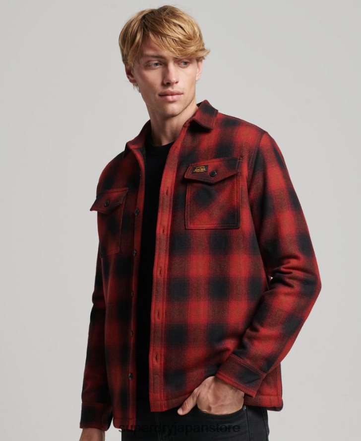 シェルパ裏地ミラーウールオーバーシャ​​ツ 男性 Superdry 衣類 赤 2J62PZ155