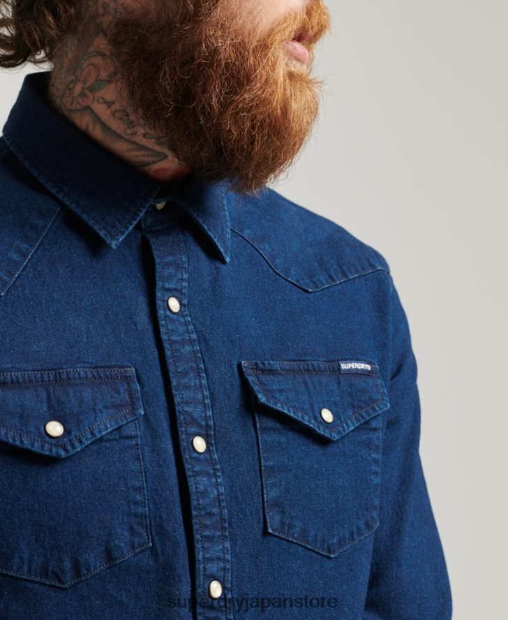 ウエスタンシャツ 男性 Superdry 衣類 濃紺 2J62PZ156