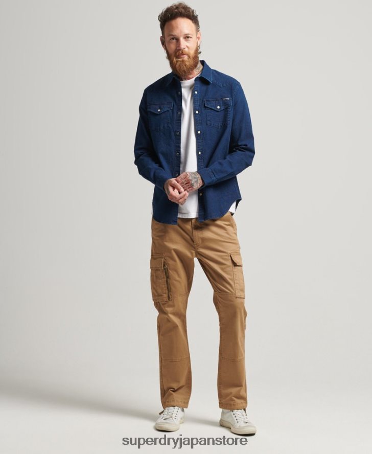 ウエスタンシャツ 男性 Superdry 衣類 濃紺 2J62PZ156
