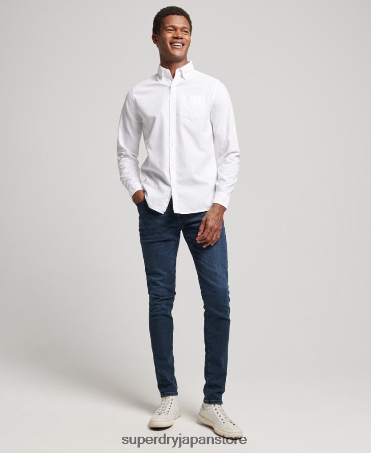 ウォッシュドオックスフォードシャツ 男性 Superdry 衣類 白 2J62PZ157
