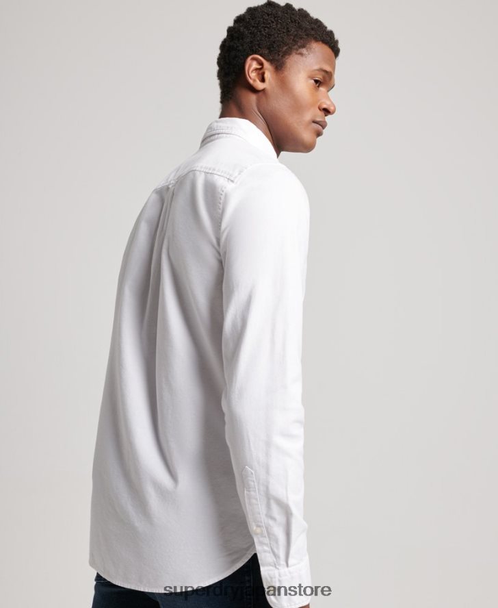 ウォッシュドオックスフォードシャツ 男性 Superdry 衣類 白 2J62PZ157