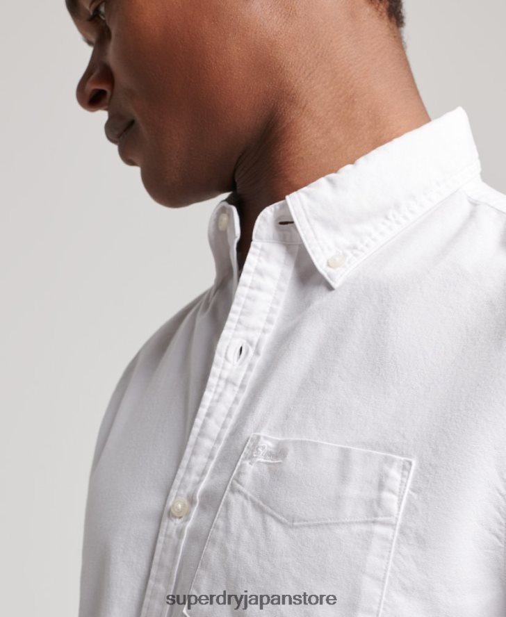 ウォッシュドオックスフォードシャツ 男性 Superdry 衣類 白 2J62PZ157