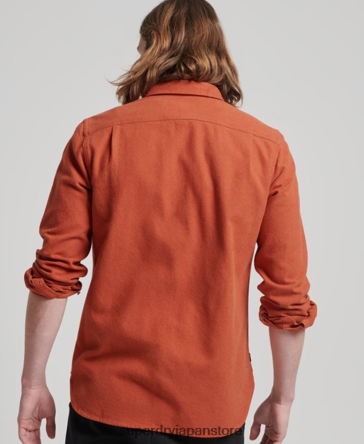 オーガニックコットン トレイルズマン フランネルシャツ 男性 Superdry 衣類 オレンジ 2J62PZ158