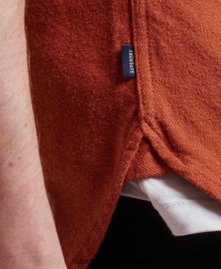 オーガニックコットン トレイルズマン フランネルシャツ 男性 Superdry 衣類 オレンジ 2J62PZ158