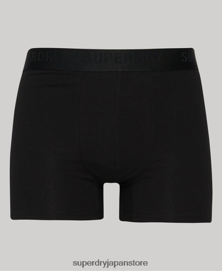 オーガニックコットンボクサーマルチトリプルパック 男性 Superdry 衣類 黒 2J62PZ1599