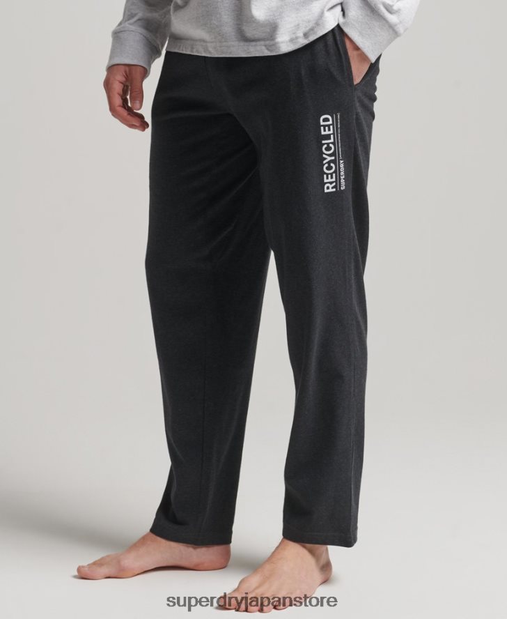リサイクルされた寝間着パンツ 男性 Superdry 衣類 黒 2J62PZ1607