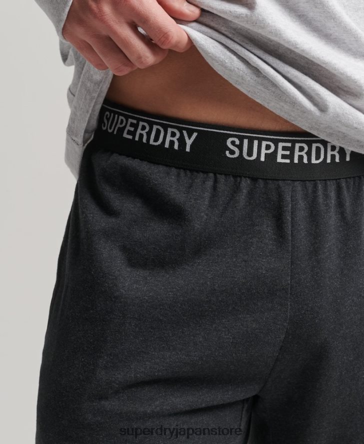 リサイクルされた寝間着パンツ 男性 Superdry 衣類 黒 2J62PZ1607