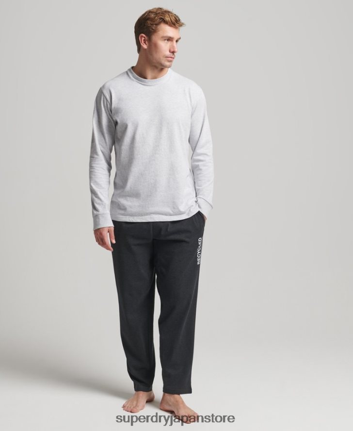 リサイクルされた寝間着パンツ 男性 Superdry 衣類 黒 2J62PZ1607