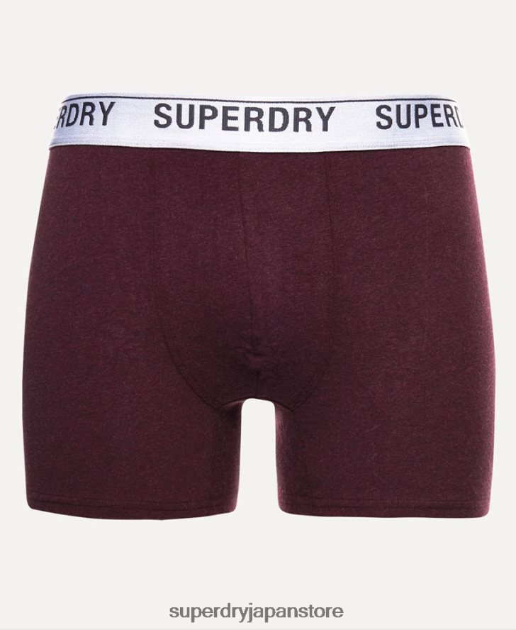オーガニックコットンボクサー トリプルパック 男性 Superdry 衣類 赤 2J62PZ1614