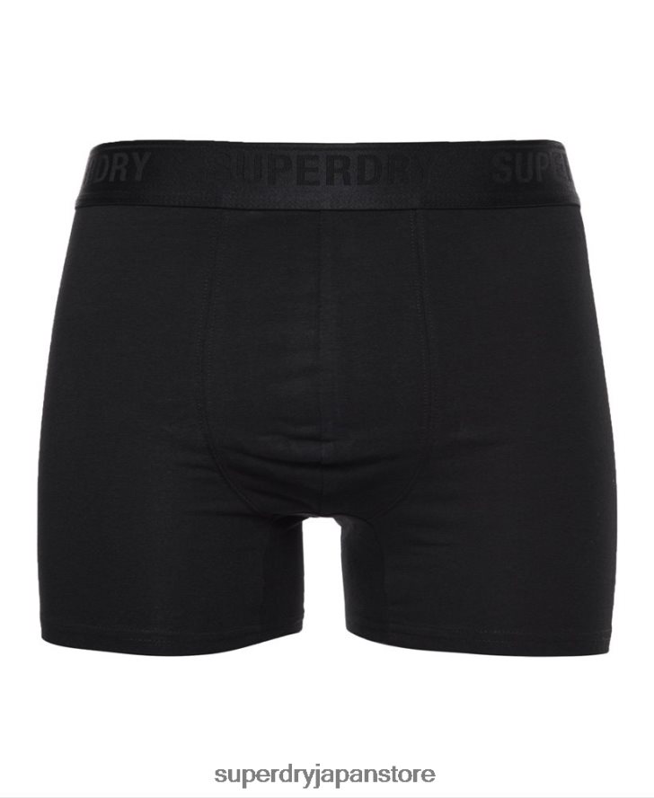 オーガニックコットンボクサー トリプルパック 男性 Superdry 衣類 黒 2J62PZ1617