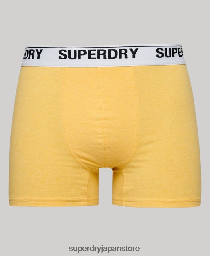 オーガニックコットンボクサー トリプルパック 男性 Superdry 衣類 オレンジ 2J62PZ1618