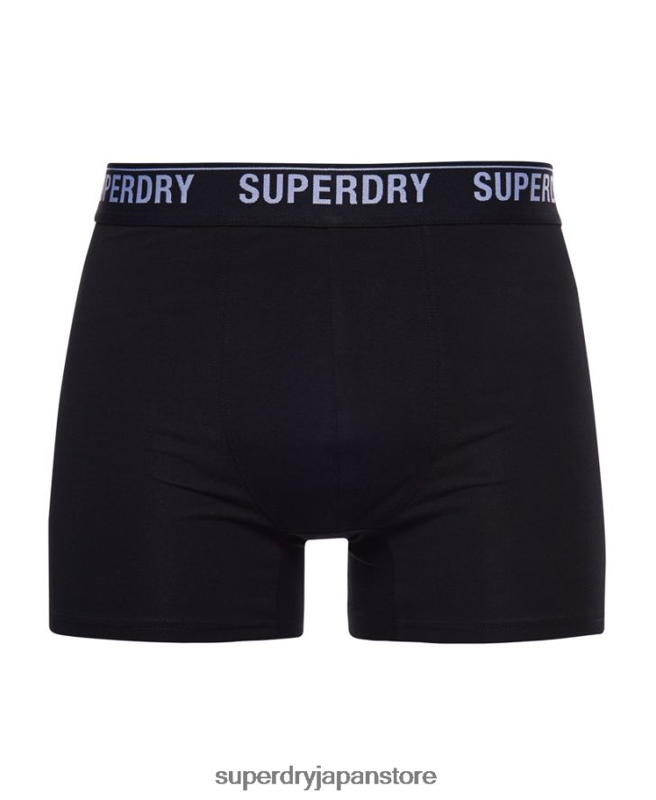 オーガニックコットンボクサー トリプルパック 男性 Superdry 衣類 黒 2J62PZ1622