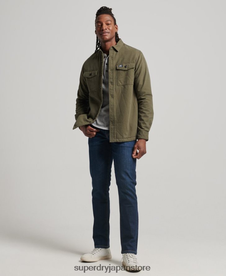 ボルグ裏地付きミラーオーバーシャ​​ツ 男性 Superdry 衣類 緑 2J62PZ163