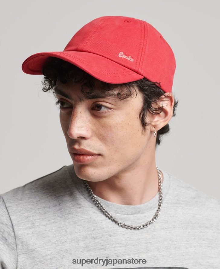 ヴィンテージ刺繍入りキャップ 男性 Superdry アクセサリー 赤 2J62PZ1644