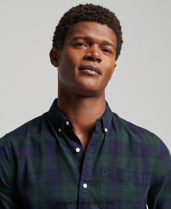 クラシックロンドンボタンダウンシャツ 男性 Superdry 衣類 緑 2J62PZ164