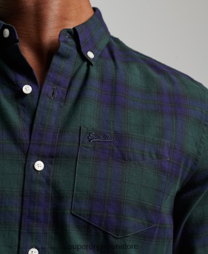 クラシックロンドンボタンダウンシャツ 男性 Superdry 衣類 緑 2J62PZ164