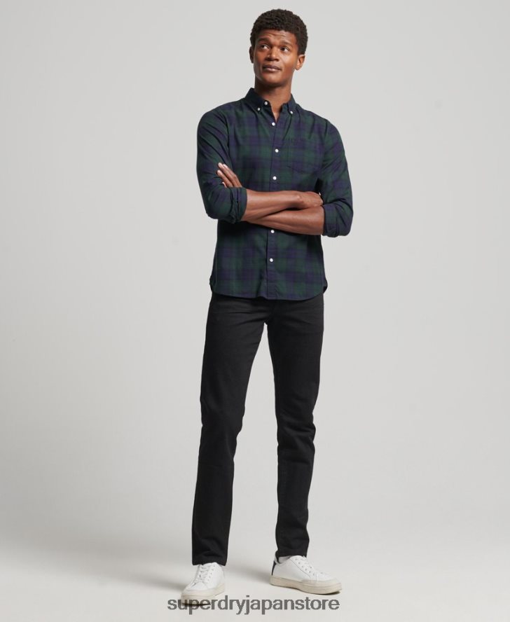 クラシックロンドンボタンダウンシャツ 男性 Superdry 衣類 緑 2J62PZ164