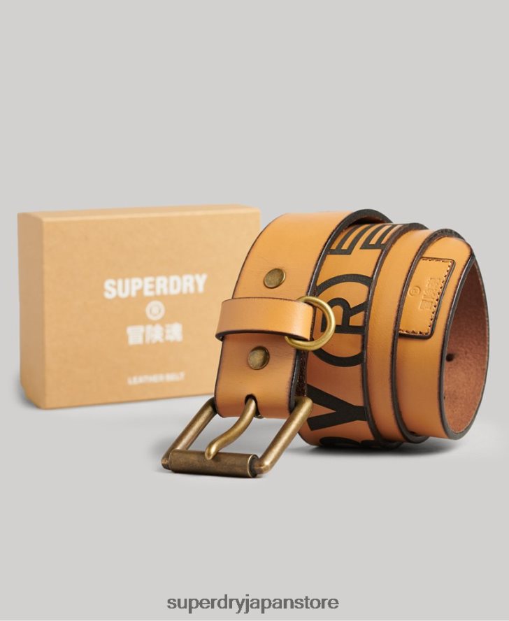エンボスレザーベルトギフトボックス 男性 Superdry アクセサリー 黄褐色 2J62PZ1650