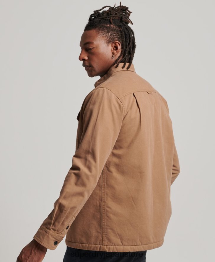 ボルグ裏地付きミラーオーバーシャ​​ツ 男性 Superdry 衣類 茶色 2J62PZ166